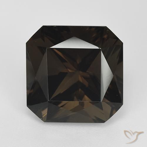 11.02ct 天然 チョコレートブラウン スモーキークォーツ, エメラルドカット, VVS