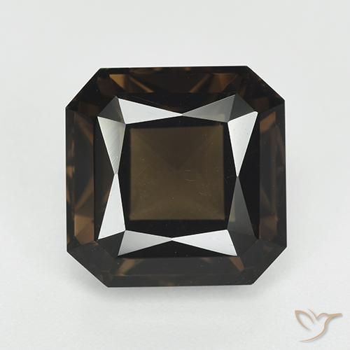 9.08ct 天然 ミディアムブラウン スモーキークォーツ, エメラルドカット, VVS