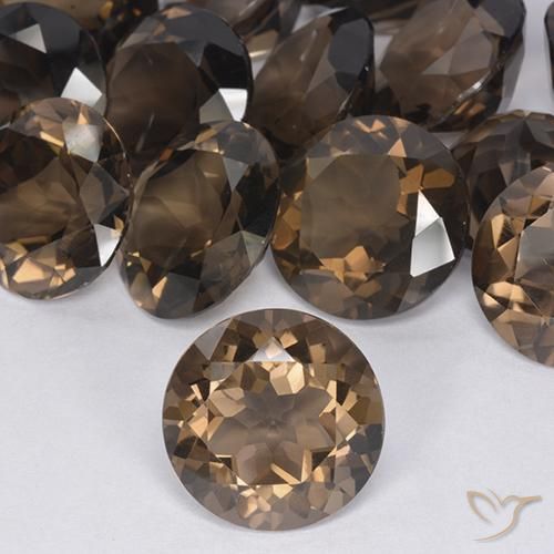 10.19ct 天然 ウォームブラウン スモーキークォーツ, ラウンド, VVS-VS