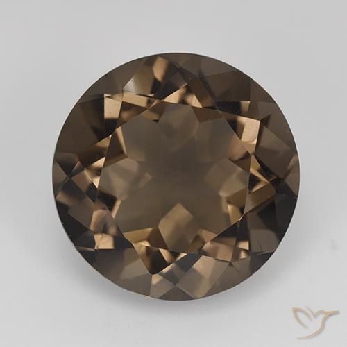 13.03ct 天然 ミディアムダークブラウン スモーキークォーツ, ラウンド, VVS-VS