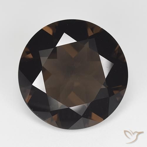 11.69ct 天然 チョコレートブラウン スモーキークォーツ, ラウンド, VVS-VS