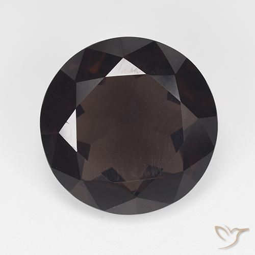 11.15ct 天然 ダークブラウン スモーキークォーツ, ラウンド, VVS-VS