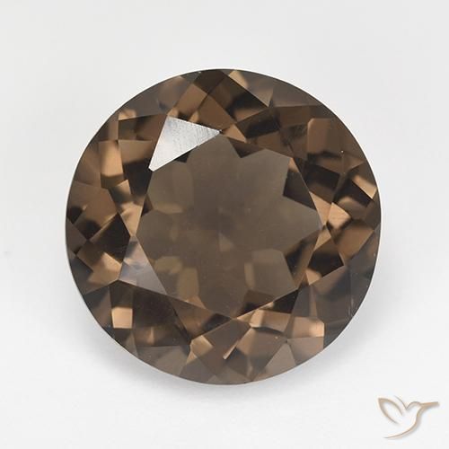 12.70ct 天然 チョコレートブラウン スモーキークォーツ, ラウンド, VVS-VS