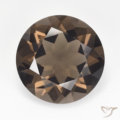 15.70カラットの天然ヒッコリーブラウンスモーキークォーツ、ラウンドカット、VVS-VS