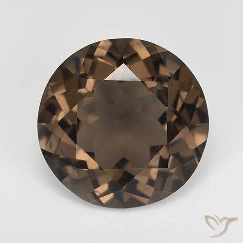 12.54ct 天然 ウォームブラウン スモーキークォーツ, ラウンド, VS