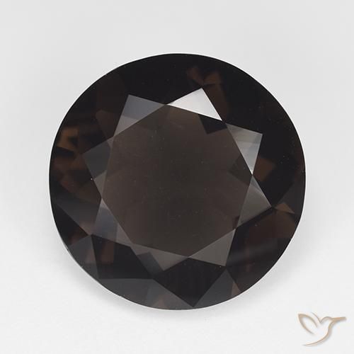 11.91ct 天然 ダークブラウン スモーキークォーツ, ラウンド, VVS-VS