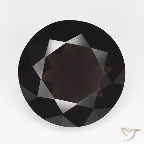 12.25ct 天然 ダークブラウン スモーキークォーツ, ラウンド, VVS-VS