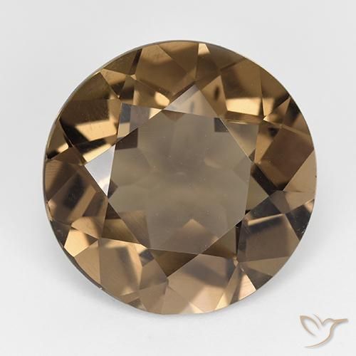13.68ct 天然 ジンジャーブレッドブラウン スモーキークォーツ, ラウンド, VVS-VS