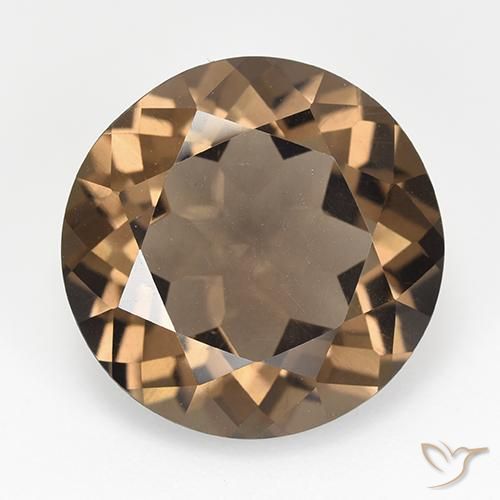 11.57ct 天然 ジンジャーブレッドブラウン スモーキークォーツ, ラウンド, VVS-VS
