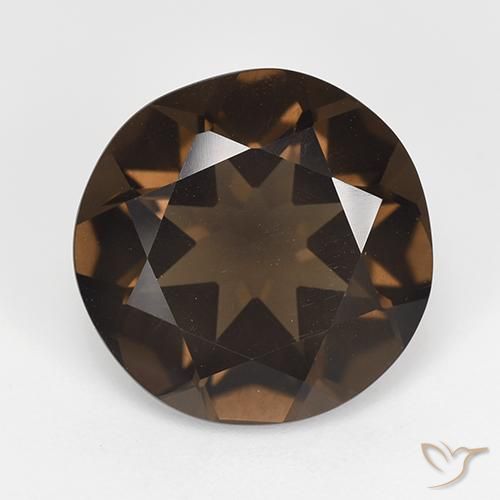 6.62ct 天然 ディープブラウン スモーキークォーツ, ラウンド, VVS-VS