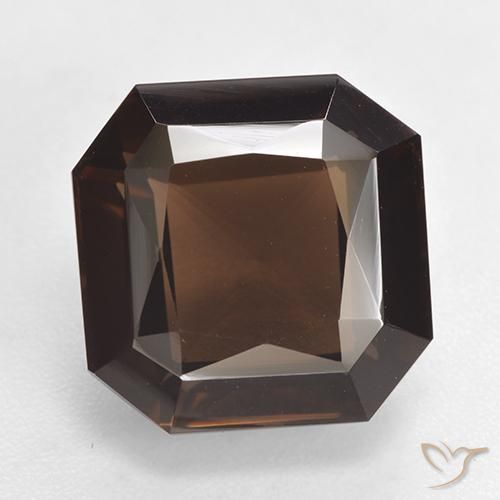 7.01ct 天然 ミディアムブラウン スモーキークォーツ, エメラルドカット, VVS