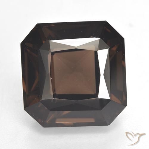 8.30ct 天然 ヒッコリーブラウン スモーキークォーツ, エメラルドカット, VVS