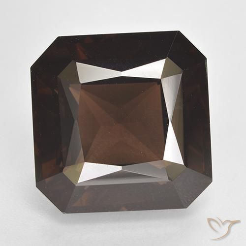 14.13ct 天然 赤みがかったブラウン スモーキークォーツ, エメラルドカット, VVS