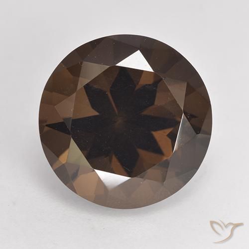 7.04ct 天然 ヒッコリーブラウン スモーキークォーツ, ラウンド, VVS-VS