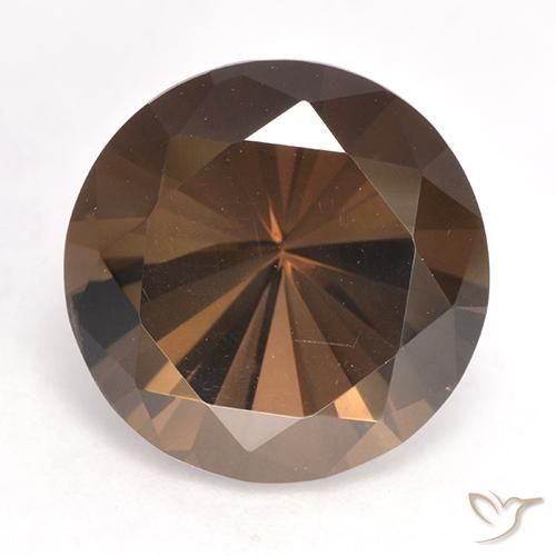 9.01ct 天然 ミディアムブラウン スモーキークォーツ, ラウンド, VVS