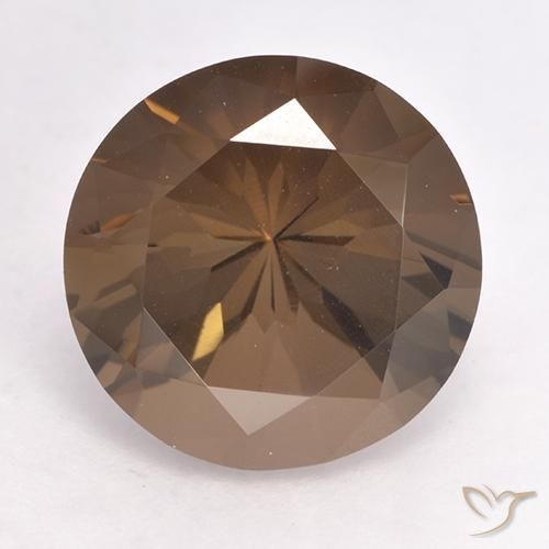 8.11ct 天然 ミディアムブラウン スモーキークォーツ, ラウンド, VVS