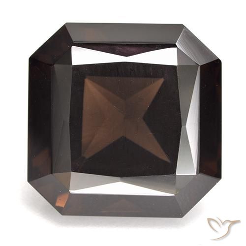 12.50ct 天然 赤みがかったブラウン スモーキークォーツ, エメラルドカット, VVS-VS