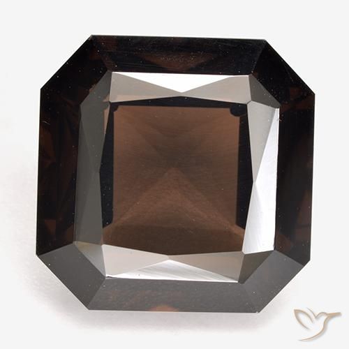12.52ct 天然 赤みがかったブラウン スモーキークォーツ, エメラルドカット, VVS-VS
