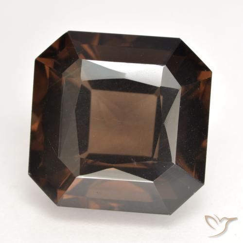 10.14ct 天然 ブラウン スモーキークォーツ, エメラルドカット, VS