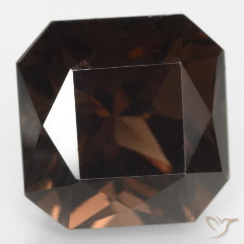 13.36ct 天然 ミディアムブラウン スモーキークォーツ, エメラルドカット, VVS-VS