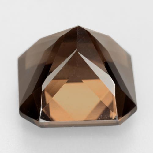 10.00カラットの天然ブラウンスモーキークォーツ（12.9×12.9 mm・エメラルドカット）