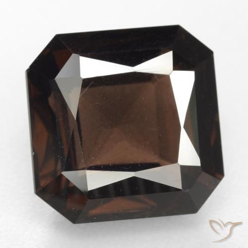 6.72ct 天然 ミディアムブラウン スモーキークォーツ, エメラルドカット, VVS
