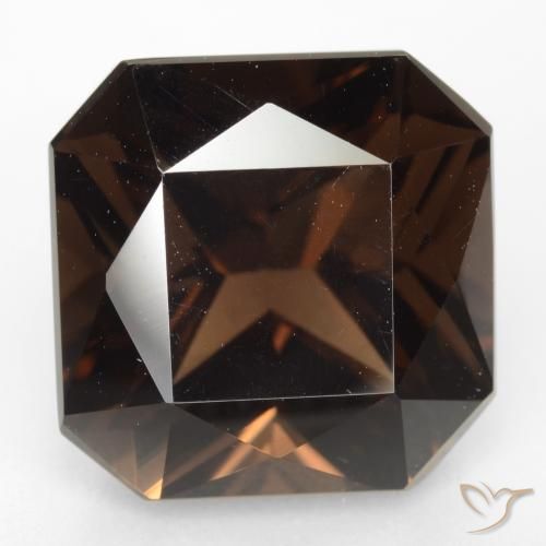 9.85ct 天然 赤みがかったブラウン スモーキークォーツ, エメラルドカット, VVS
