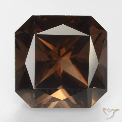 11.78ct 天然 赤みがかったブラウン スモーキークォーツ, エメラルドカット, VVS-VS
