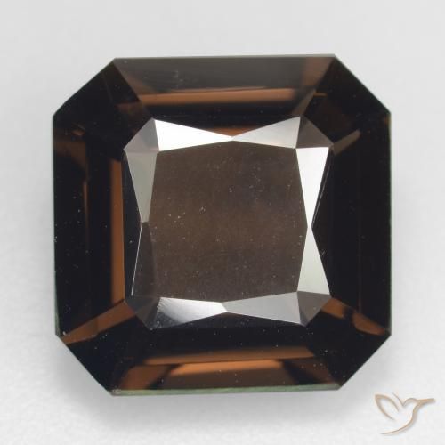 8.65ct 天然 ミディアムブラウン スモーキークォーツ, エメラルドカット, VVS