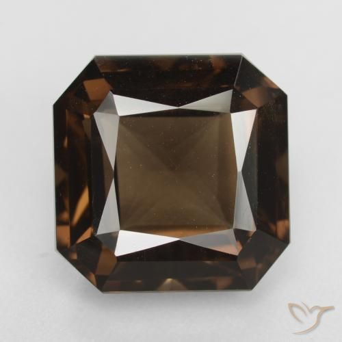 9.31ct 天然 ミディアムブラウン スモーキークォーツ, エメラルドカット, VVS-VS