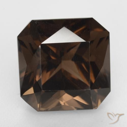 10.94ct 天然 ブラウン スモーキークォーツ, エメラルドカット, VVS-VS