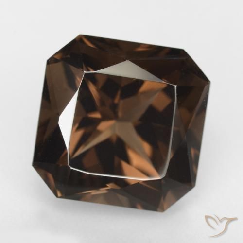 11.88ct 天然 チョコレートブラウン スモーキークォーツ, エメラルドカット, VVS-VS