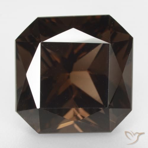 13.18ct 天然 ブラウン スモーキークォーツ, エメラルドカット, VVS-VS