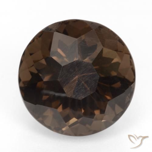 9.56ct 天然 ディープブラウン スモーキークォーツ, ラウンド, VVS-VS