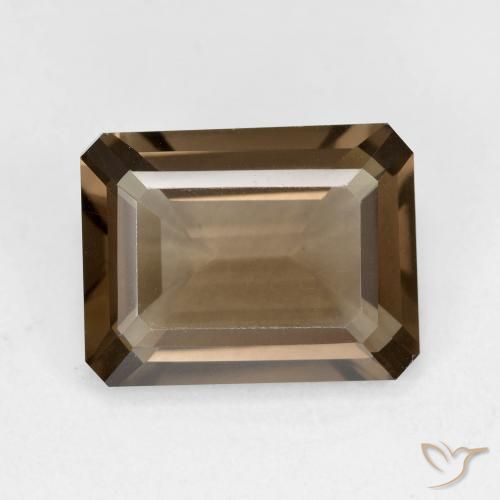 5.53ct 天然 ライトブラウン スモーキークォーツ, エメラルドカット, VVS-VS
