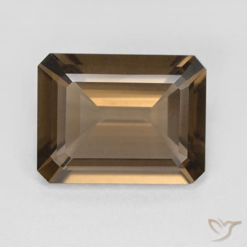 5.32ct 天然 ウォームブラウン スモーキークォーツ, エメラルドカット, VVS-VS