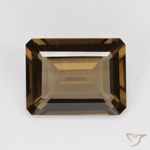 5.37ct 天然 ジンジャーブレッドブラウン スモーキークォーツ, エメラルドカット, VVS-VS