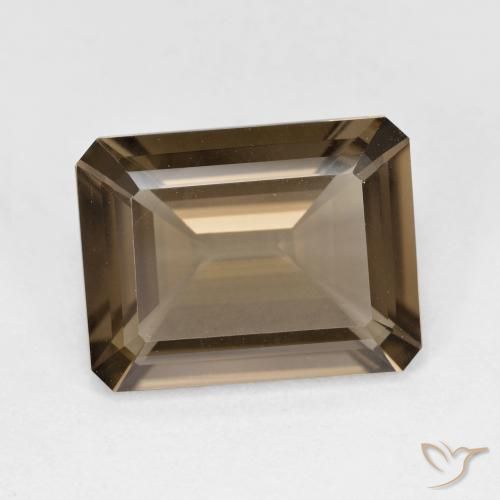 5.20ct 天然 ライトブラウン スモーキークォーツ, エメラルドカット, VVS-VS