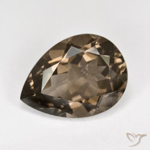 6.19ct 天然 ウォームブラウン スモーキークォーツ, 洋梨の形, VVS-VS