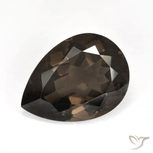6.50ct 天然 ミディアムブラウン スモーキークォーツ, 洋梨の形, VS