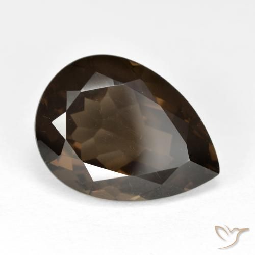 6.79ct 天然 ミディアムブラウン スモーキークォーツ, 洋梨の形, VVS-VS