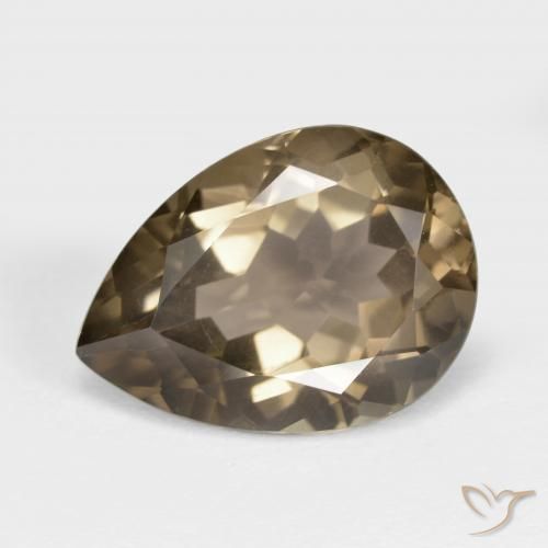 6.33ct 天然 ミディアム薄いブラウン スモーキークォーツ, 洋梨の形, VVS-VS