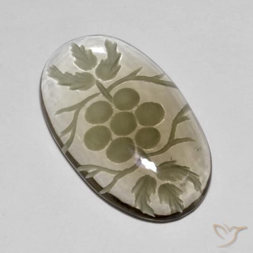 28.18ct 天然 非常に薄い茶色 スモーキークォーツ, 楕円形, 透明