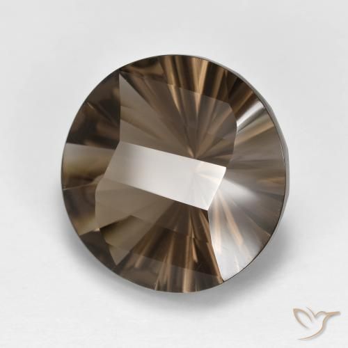 7.75ct 天然 ヒッコリーブラウン スモーキークォーツ, ラウンド, VS
