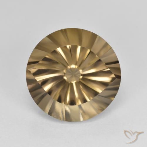 5.42ct 天然 ウォームブラウン スモーキークォーツ, ラウンド, VVS