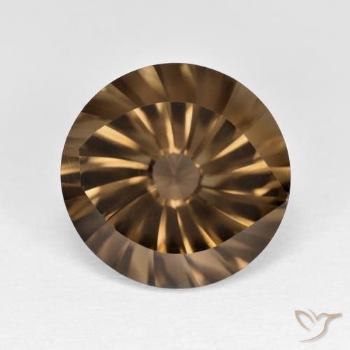 5.05ct 天然 ウォームブラウン スモーキークォーツ, ラウンド, VS
