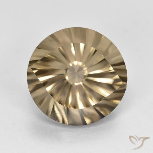 5.32ct 天然 ミディアム薄いブラウン スモーキークォーツ, ラウンド, VVS