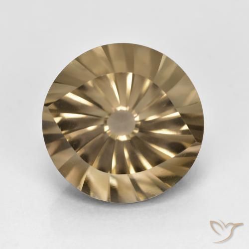 5.66ct 天然 ウォームブラウン スモーキークォーツ, ラウンド, VVS