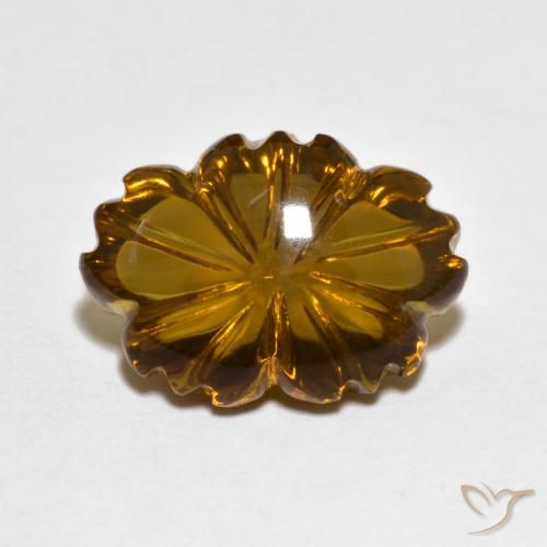 6.82ct 天然 ダークブラウン スモーキークォーツ, フラワーカット, 透明