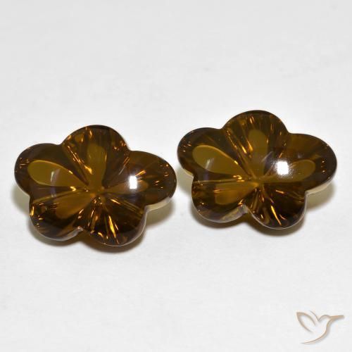 Shop natural 12.56ct ミディアムダークブラウン スモーキークォーツ gems, フラワーカット, from ブラジル at GemSelect. In stock, global shipping!